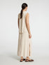 Selected Femme viva sleeveless ruffel top sandshell